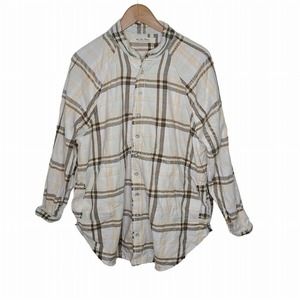 We The‎ Free Flannel Shirt Women XS White Plaid Button Up Long Sleeve Boho NWOT